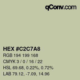 カラーコード: HEX #C2C7A8 | qconv.com