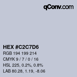 颜色代码: HEX #C2C7D6 | qconv.com