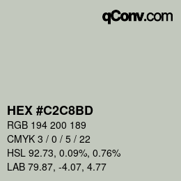 Color code: HEX #C2C8BD | qconv.com
