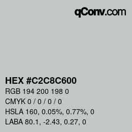 Color code: HEX #C2C8C600 | qconv.com