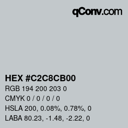 カラーコード: HEX #C2C8CB00 | qconv.com