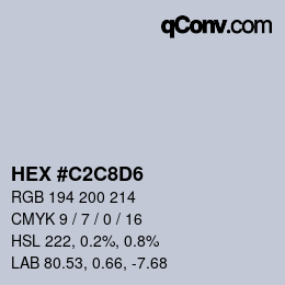 颜色代码: HEX #C2C8D6 | qconv.com