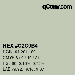 Color code: HEX #C2C9B4 | qconv.com