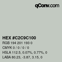 Color code: HEX #C2C9C100 | qconv.com