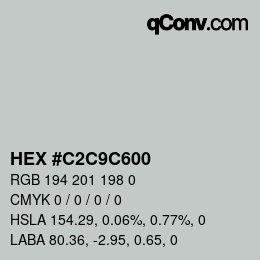 Color code: HEX #C2C9C600 | qconv.com