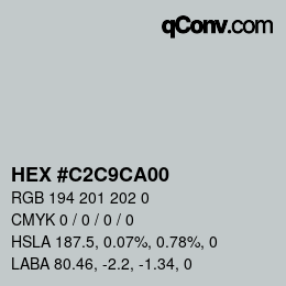 カラーコード: HEX #C2C9CA00 | qconv.com