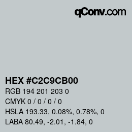 Color code: HEX #C2C9CB00 | qconv.com