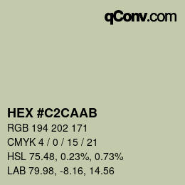 Código de color: HEX #C2CAAB | qconv.com