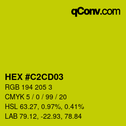 Color code: HEX #C2CD03 | qconv.com
