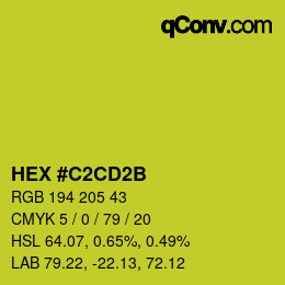 Color code: HEX #C2CD2B | qconv.com