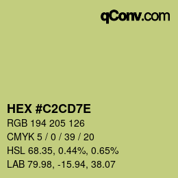 カラーコード: HEX #C2CD7E | qconv.com