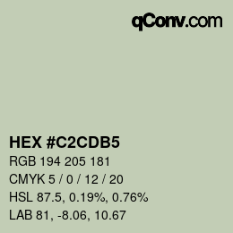 カラーコード: HEX #C2CDB5 | qconv.com