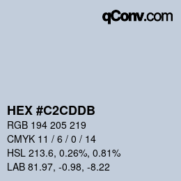 カラーコード: HEX #C2CDDB | qconv.com