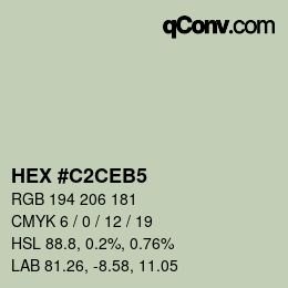 カラーコード: HEX #C2CEB5 | qconv.com