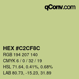 カラーコード: HEX #C2CF8C | qconv.com