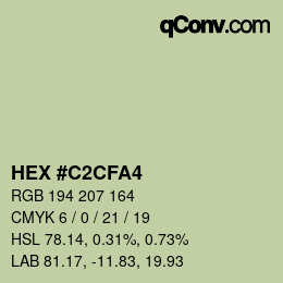 カラーコード: HEX #C2CFA4 | qconv.com