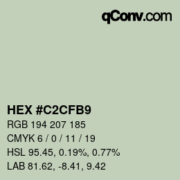 Farbcode: HEX #C2CFB9 | qconv.com