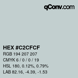 Code couleur: HEX #C2CFCF | qconv.com