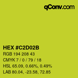 Color code: HEX #C2D02B | qconv.com