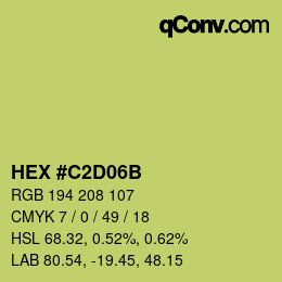 Color code: HEX #C2D06B | qconv.com
