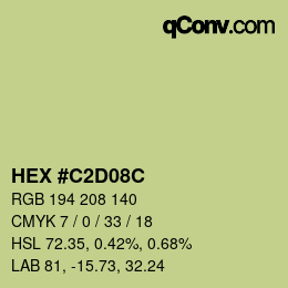 カラーコード: HEX #C2D08C | qconv.com