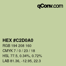 カラーコード: HEX #C2D0A0 | qconv.com