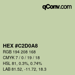カラーコード: HEX #C2D0A8 | qconv.com