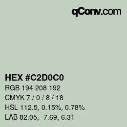 カラーコード: HEX #C2D0C0 | qconv.com