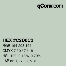 カラーコード: HEX #C2D0C2 | qconv.com