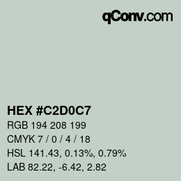 Farbcode: HEX #C2D0C7 | qconv.com
