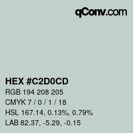 カラーコード: HEX #C2D0CD | qconv.com