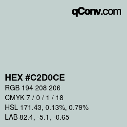 Color code: HEX #C2D0CE | qconv.com