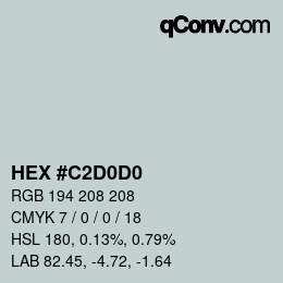 Color code: HEX #C2D0D0 | qconv.com