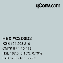 カラーコード: HEX #C2D0D2 | qconv.com