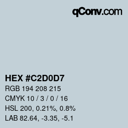 Color code: HEX #C2D0D7 | qconv.com