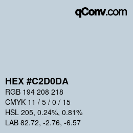 カラーコード: HEX #C2D0DA | qconv.com