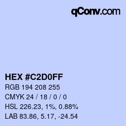 カラーコード: HEX #C2D0FF | qconv.com