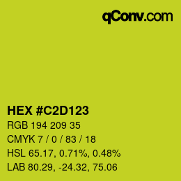 颜色代码: HEX #C2D123 | qconv.com