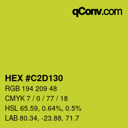 カラーコード: HEX #C2D130 | qconv.com