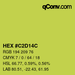 カラーコード: HEX #C2D14C | qconv.com