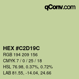 カラーコード: HEX #C2D19C | qconv.com
