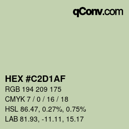 カラーコード: HEX #C2D1AF | qconv.com
