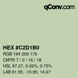 カラーコード: HEX #C2D1B0 | qconv.com