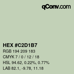 颜色代码: HEX #C2D1B7 | qconv.com