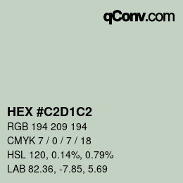 Color code: HEX #C2D1C2 | qconv.com