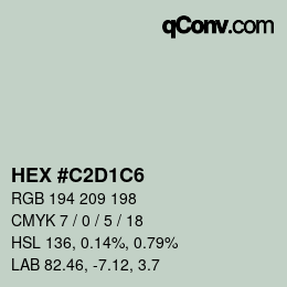 Color code: HEX #C2D1C6 | qconv.com