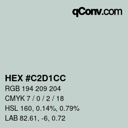 Color code: HEX #C2D1CC | qconv.com