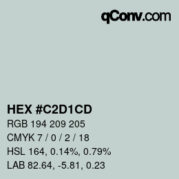 Color code: HEX #C2D1CD | qconv.com
