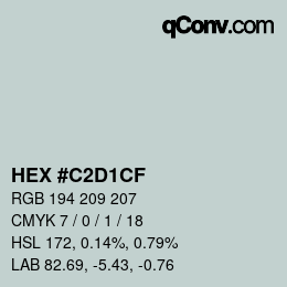 Color code: HEX #C2D1CF | qconv.com