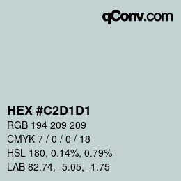 Color code: HEX #C2D1D1 | qconv.com